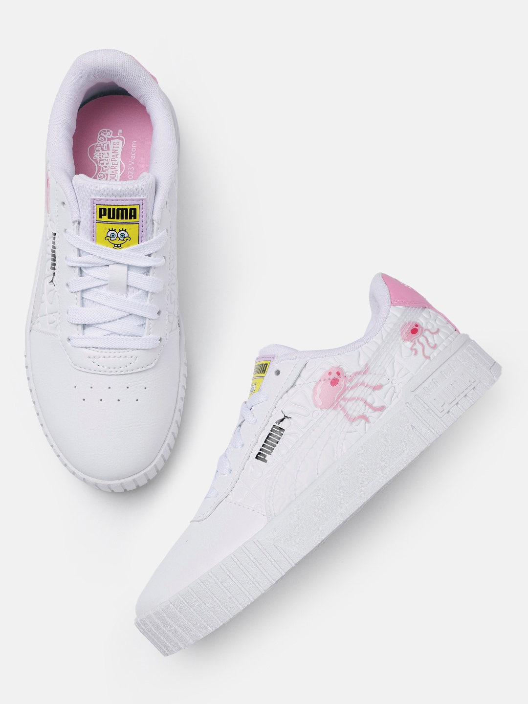 

Puma Girls x SPONGEBOB Carina 2.0 Squarepants Jellyfish Print Sneakers, White