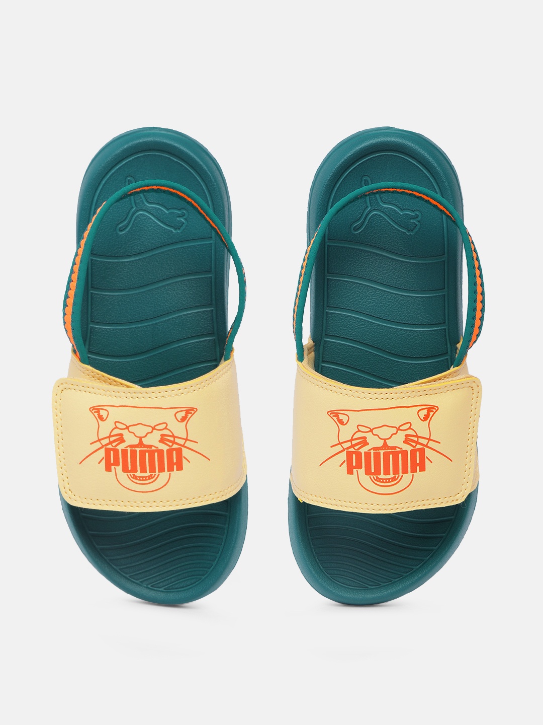 

Puma Kids Popcat 20 Printed Sliders, Yellow