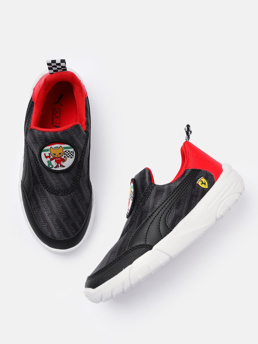 

PUMA Motorsport Kids Scuderia Ferrari Printed Slip-On Sneakers, Black