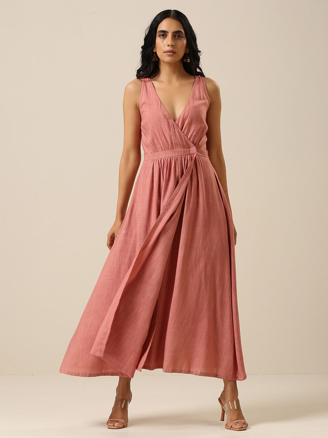 

trueBrowns Sleeveless Wrap Maxi Dress, Mauve