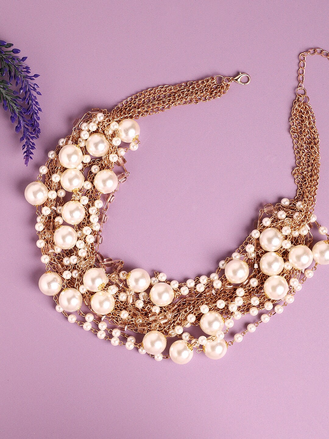 

SOHI Gold-Plated Pearl Beaded Necklace