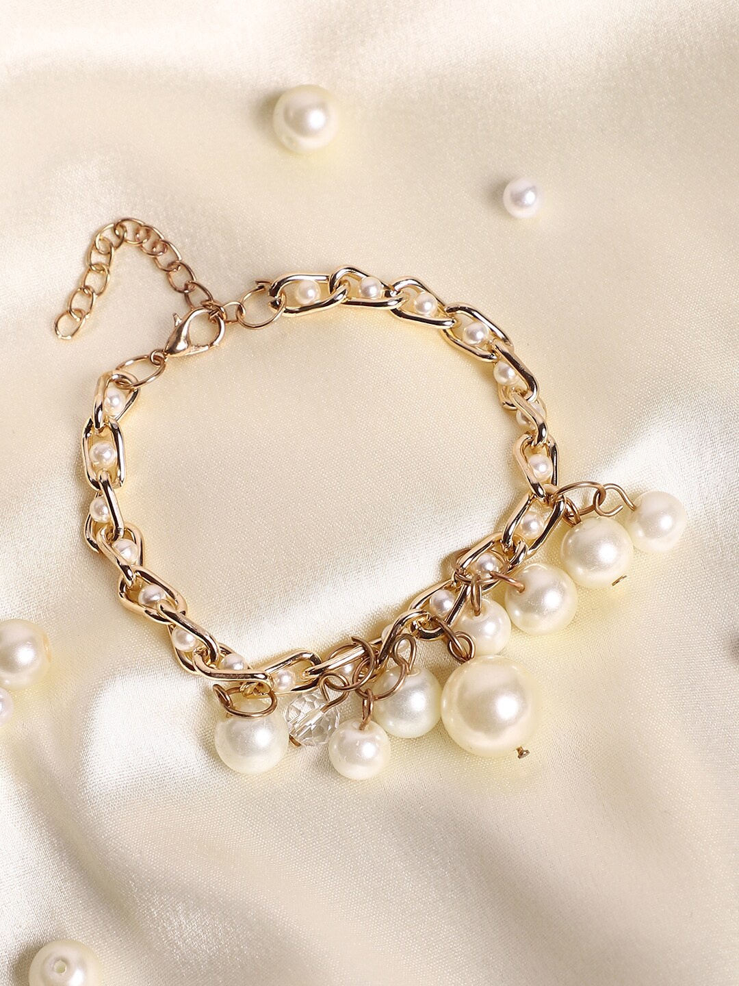 

SOHI Women Gold-Plated Link Bracelet, White