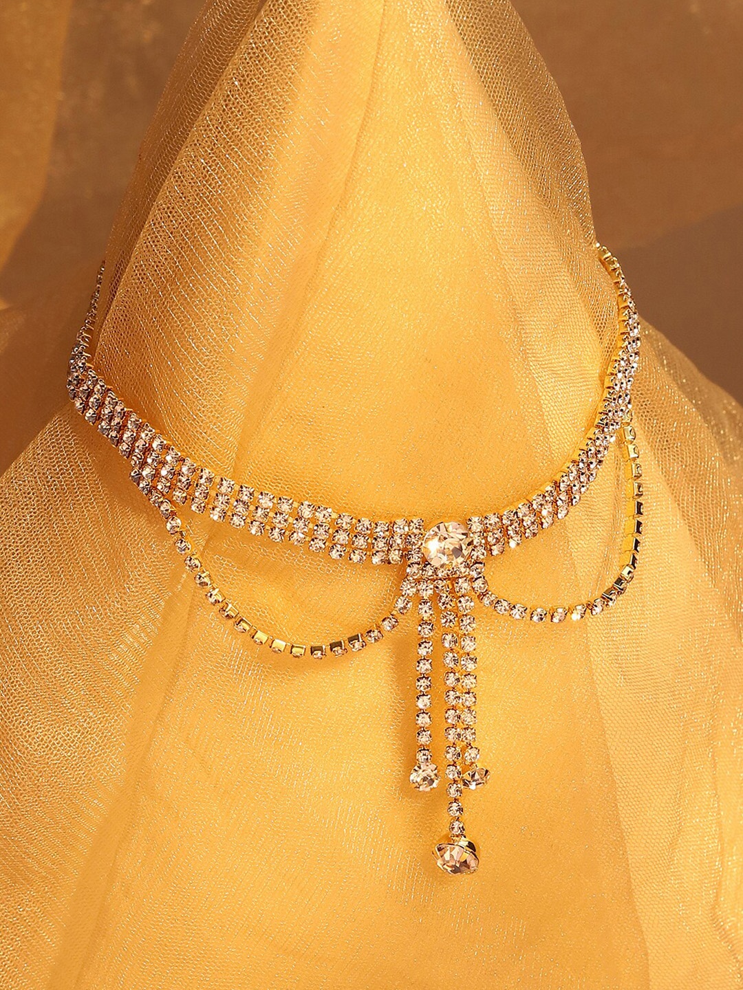 

SOHI Gold-Plated Stones Studded Necklace