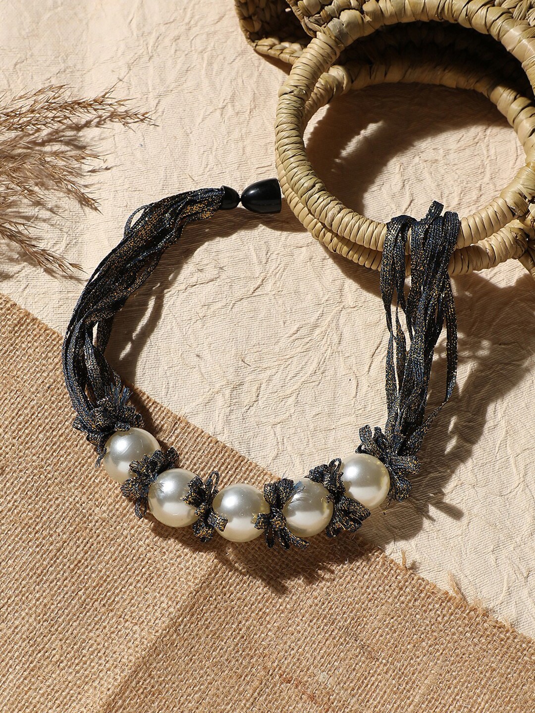 

SOHI Silver-Plated Beaded Necklace