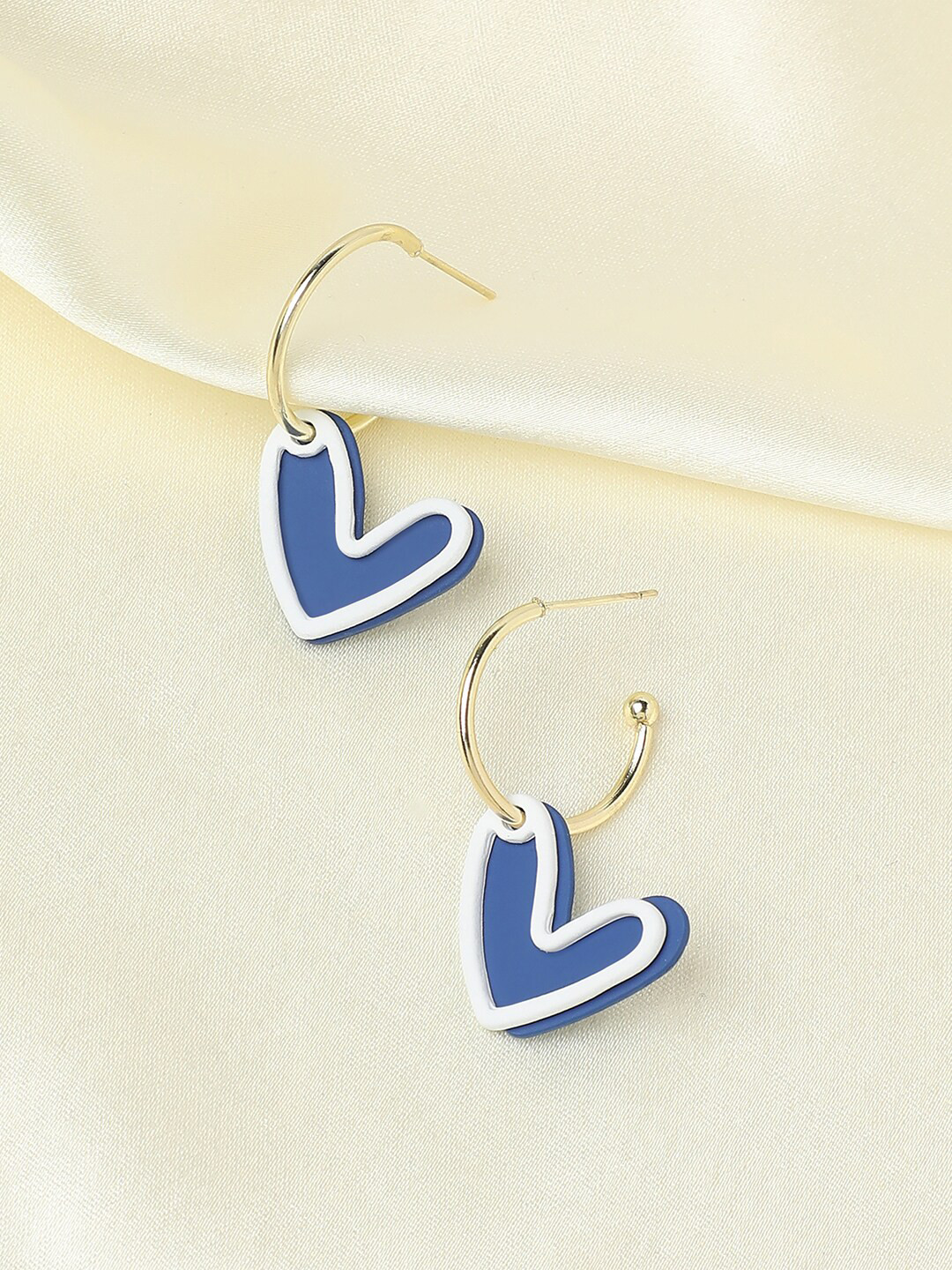 

SOHI Silver-Plated Contemporary Drop Earrings, Blue