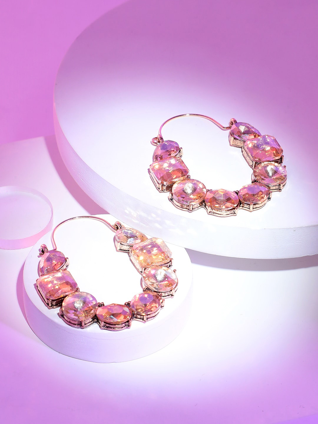 

SOHI Gold-Plated Contemporary Hoop Earrings