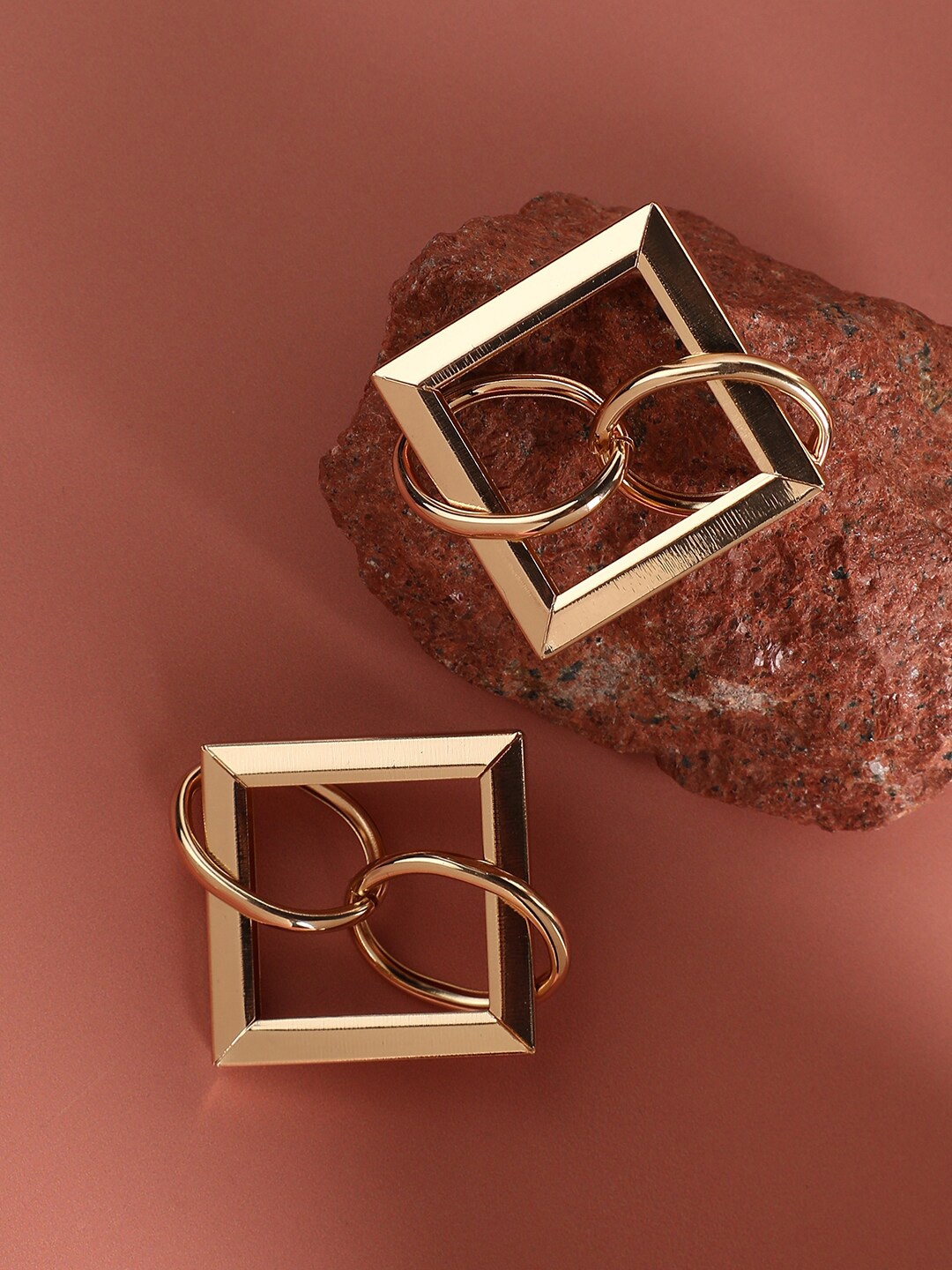 

SOHI Gold-Plated Square Drop Earrings