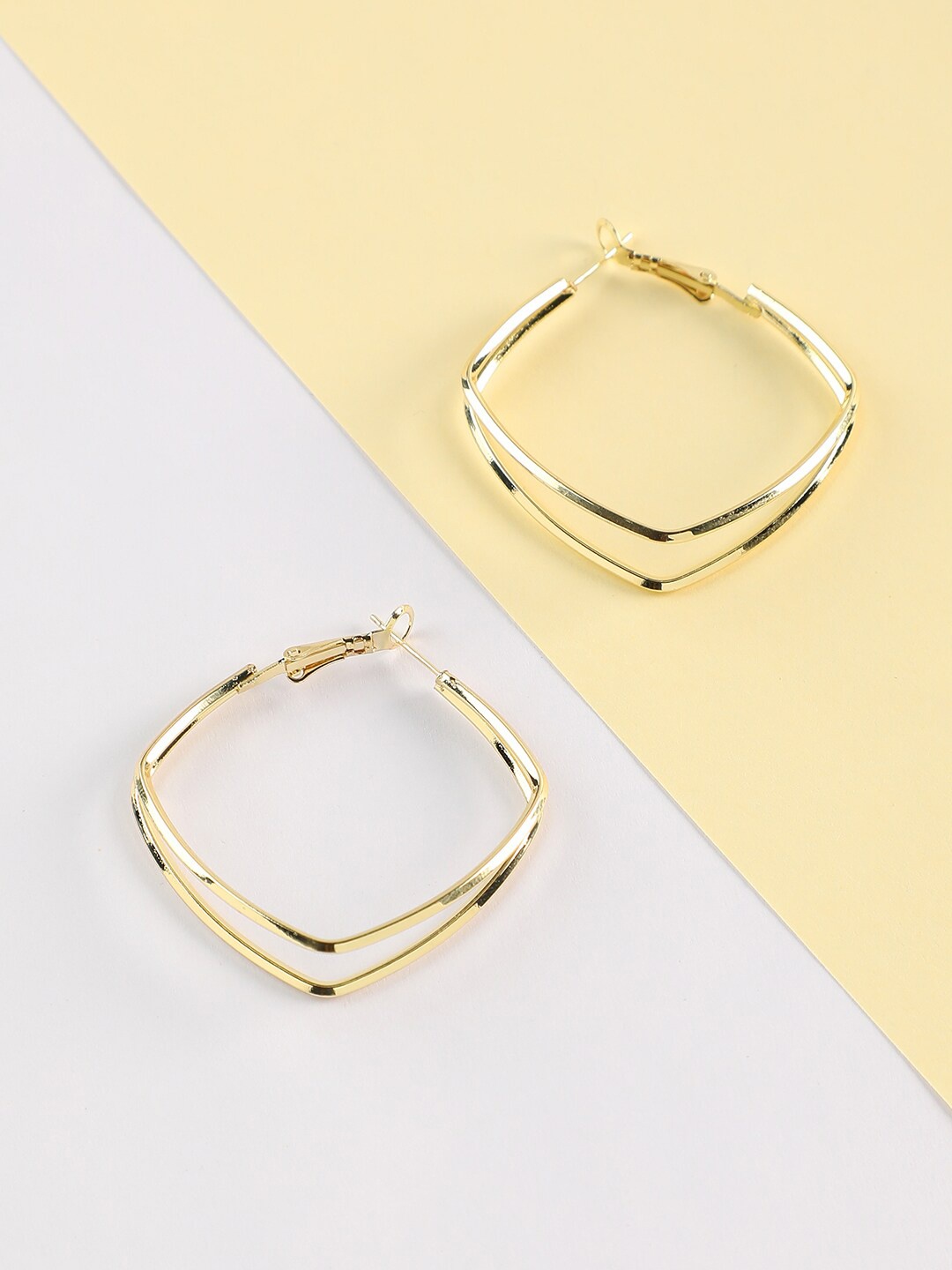 

SOHI Gold-Plated Contemporary Hoop Earrings