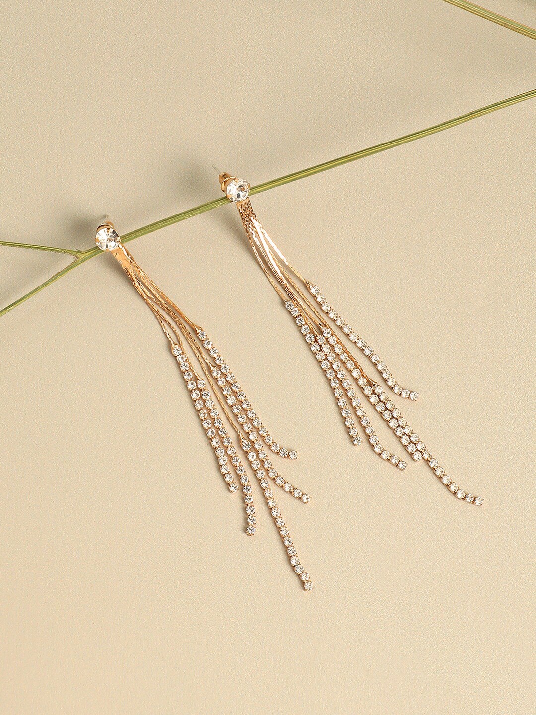 

SOHI Silver-Plated Contemporary Drop Earrings, White