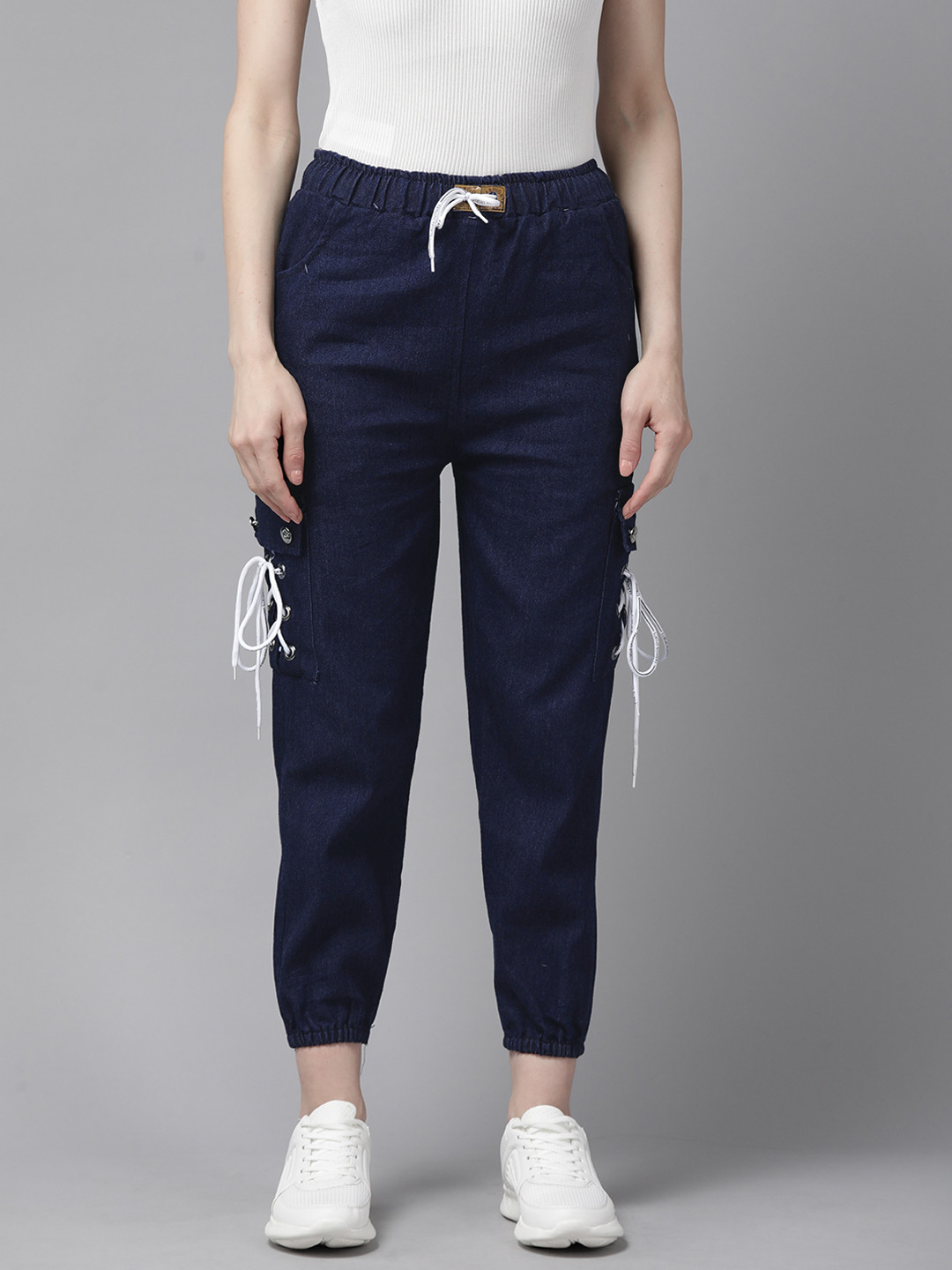 

Aarika Solid Joggers, Navy blue