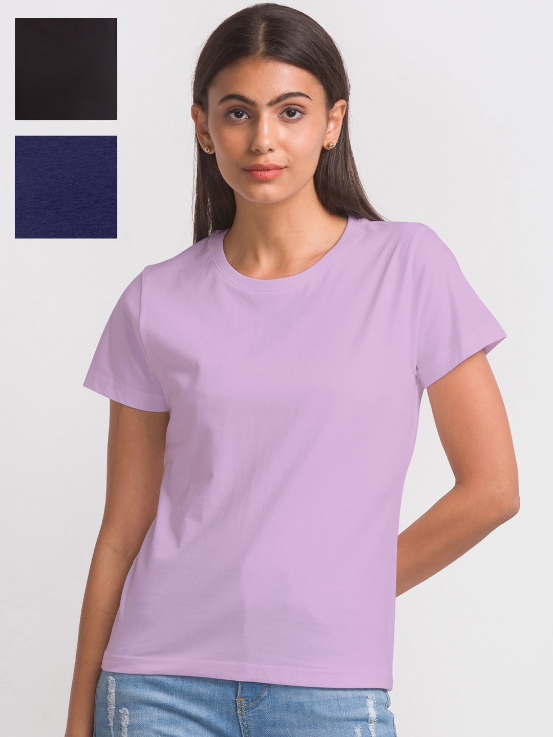 

FashionRack Pack of 3 Pure Cotton Lounge Tshirts, Black