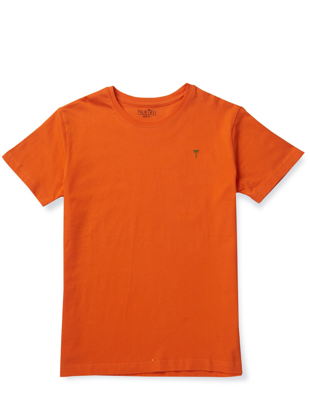 

Palm Tree Boys Round Neck Regular Cotton T-shirt, Orange