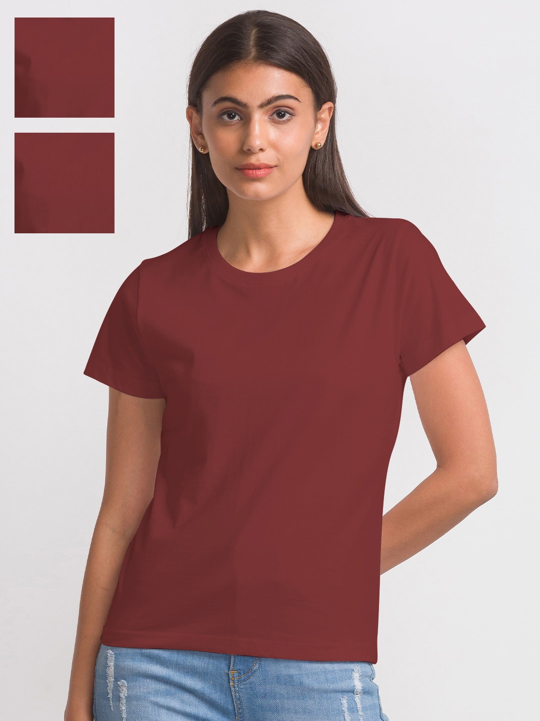 

FashionRack Pack of 3 Cotton T-shirts, Maroon