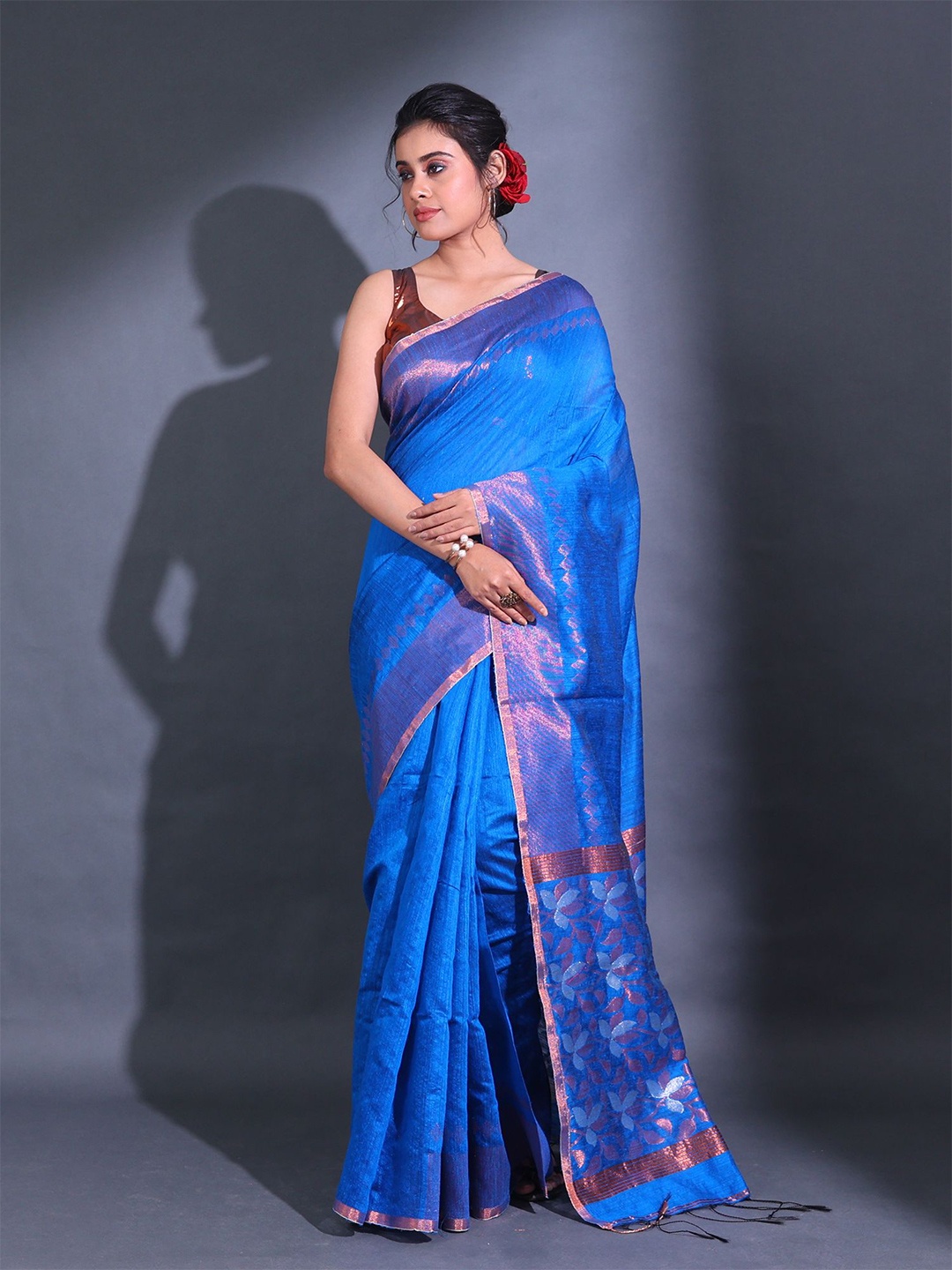 

Charukriti Zari Pure Silk Saree, Blue