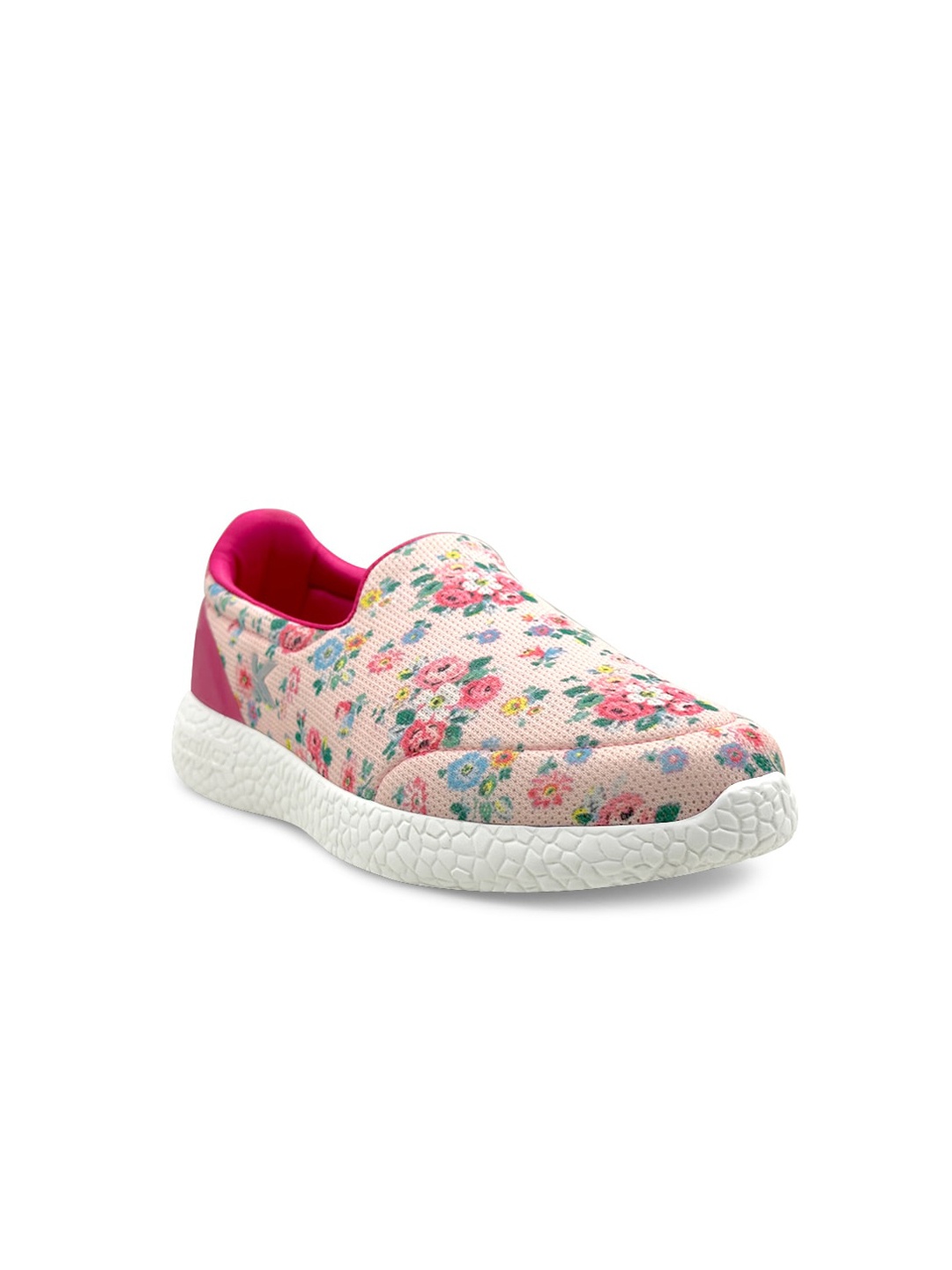 

KazarMax Women Floral Printed Memory Foam Mesh Slip-On Sneakers, Peach