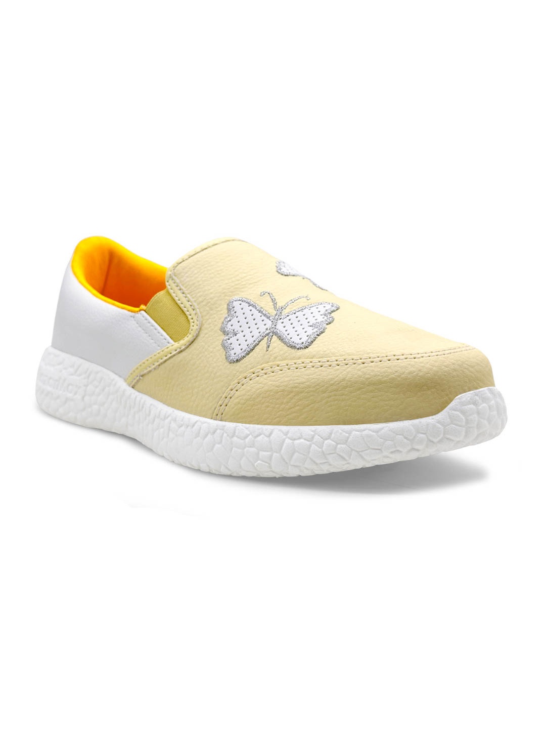 

KazarMax Women Embroidered Slip-On Sneakers, Yellow