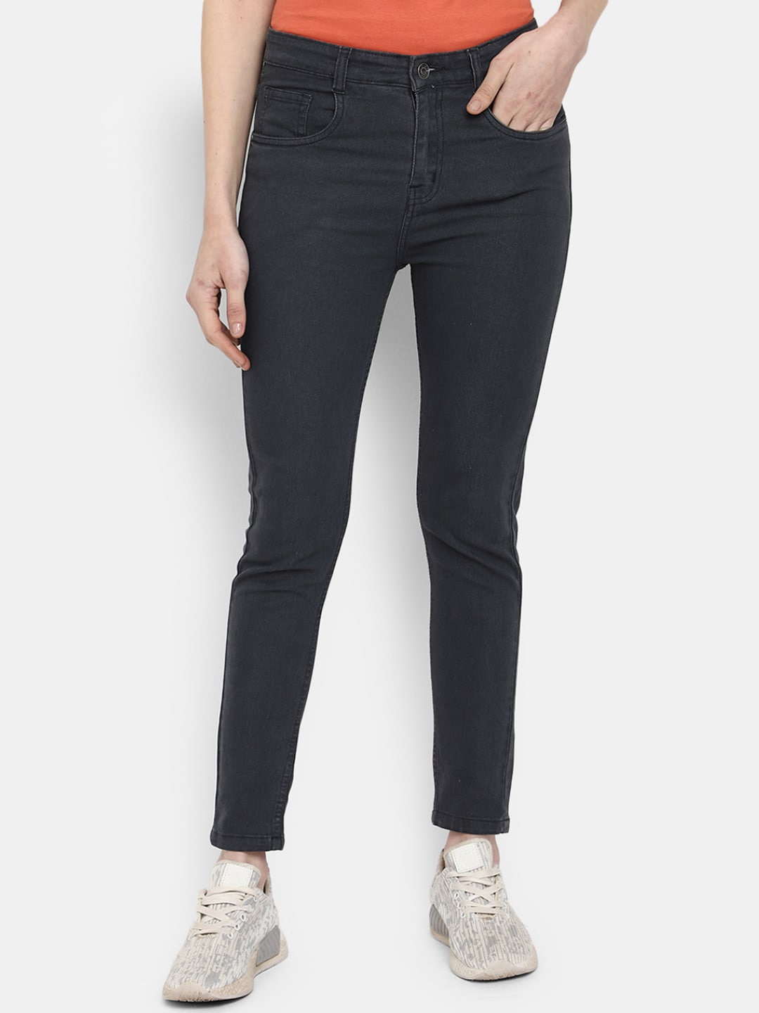 

V-Mart Women High-Rise Cotton Jeans, Grey