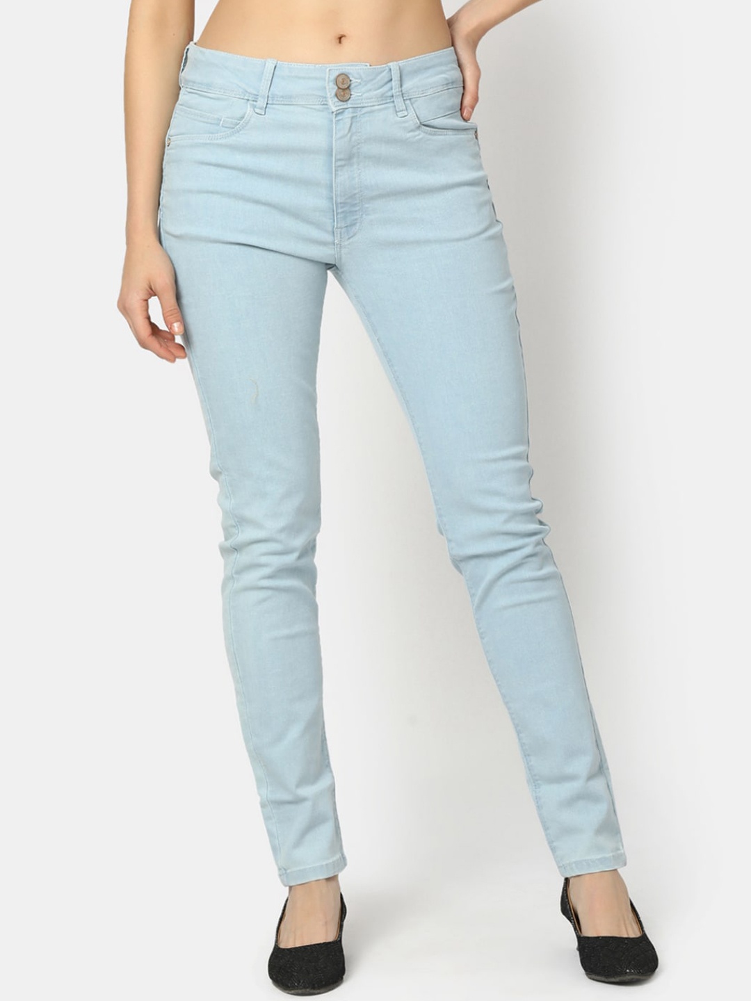 

V-Mart Women Mid-Rise Clean Look Cotton Jeans, Blue