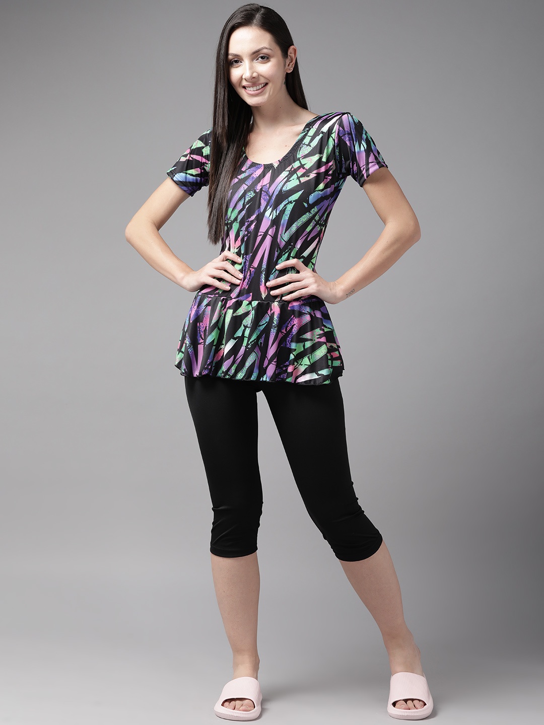 

Aarika Women Abstract Printed Legsuit, Purple