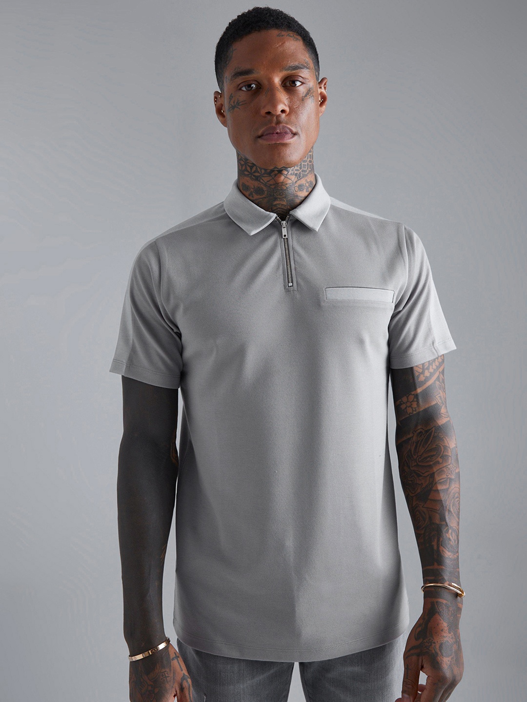 

boohooMAN Slim Fit T-shirt, Grey