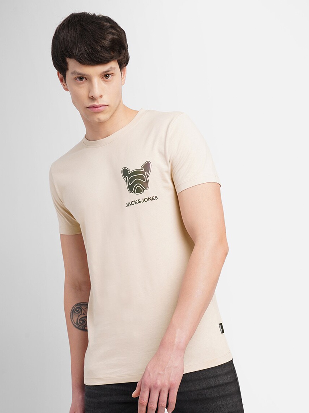 

Jack & Jones Cotton Slim Fit T-shirt, Beige