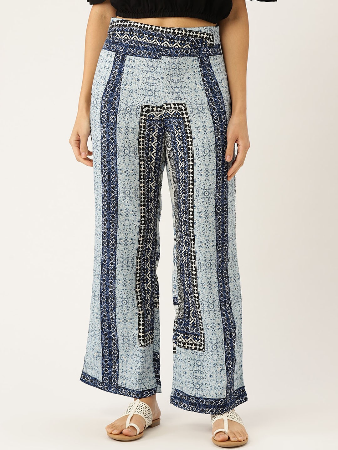 

DIVA WALK EXCLUSIVE Women Ethnic Motifs Printed Comfort Parallel Trousers, Blue