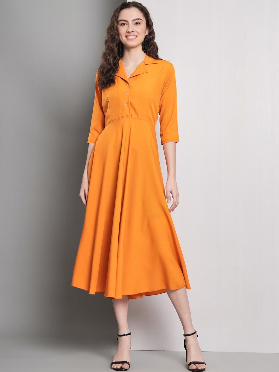 

Kushi Flyer Crepe Midi Dress, Yellow