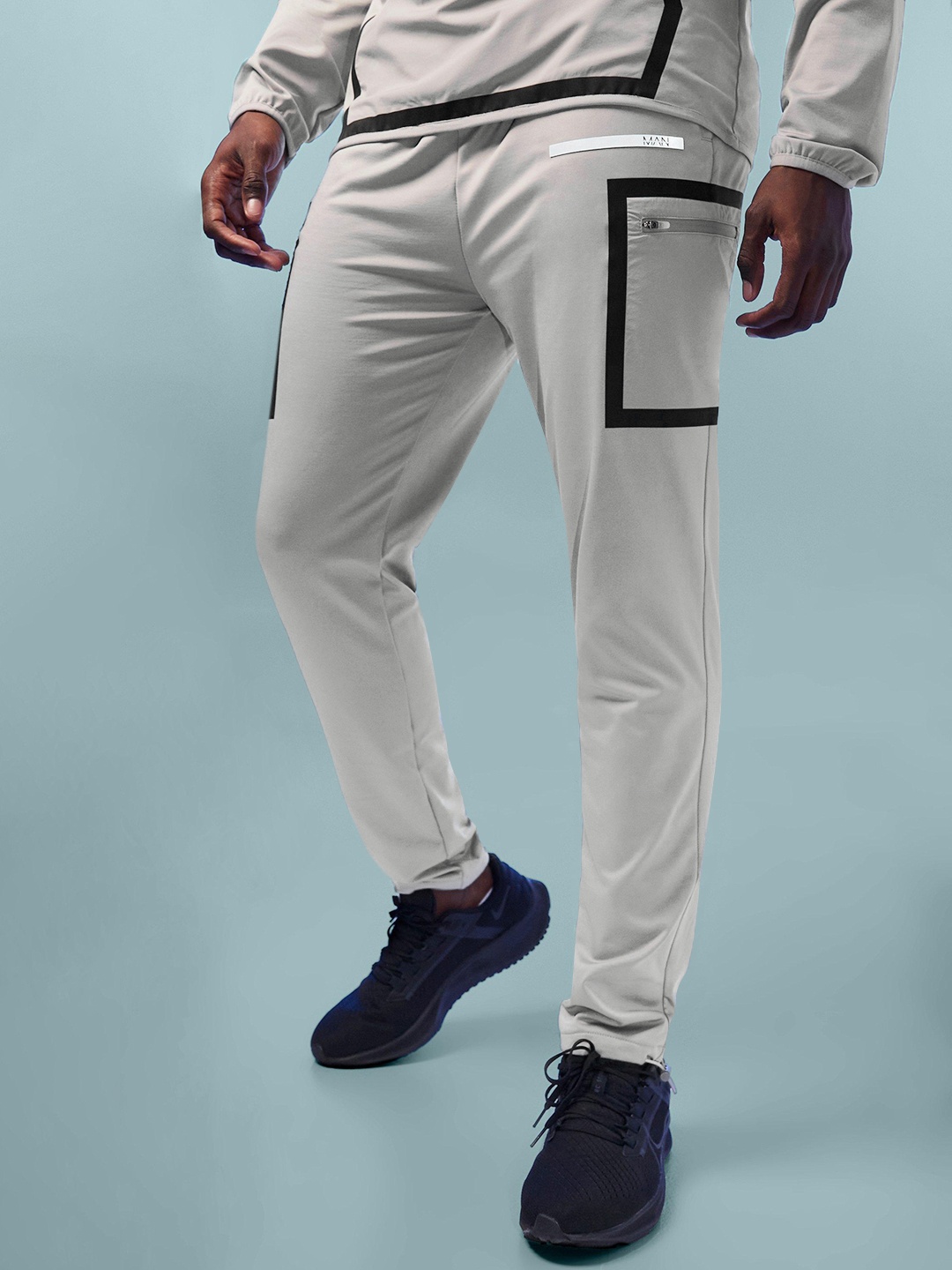 

boohooMAN Active Performance Track Pants, Grey