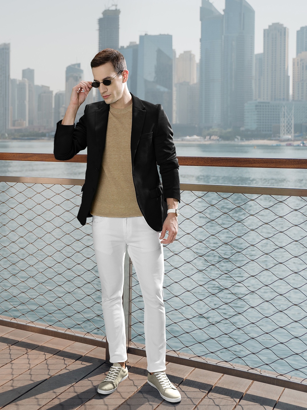 

boohooMAN Skinny Fit Single-Breasted Blazer, Black