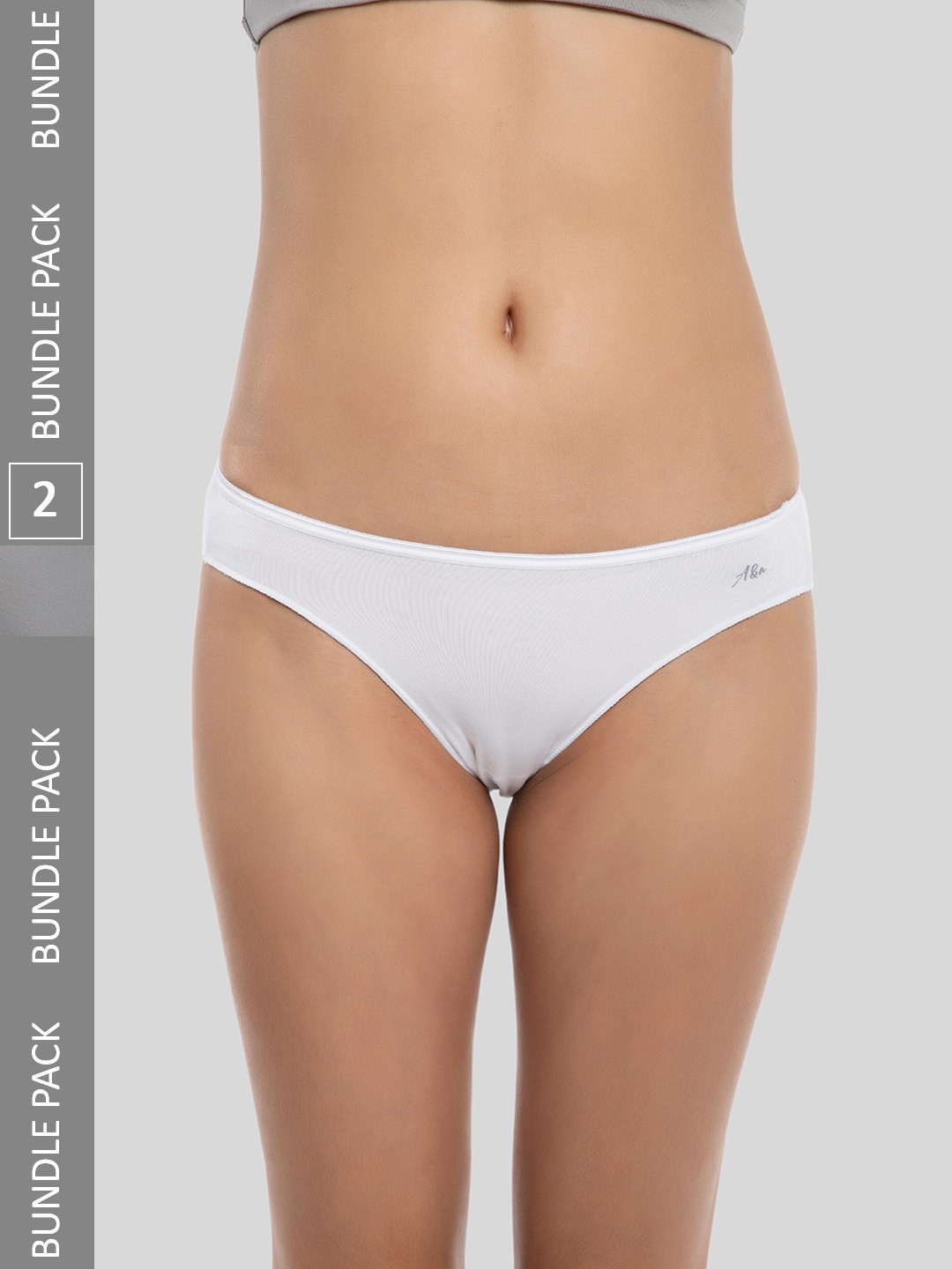 

AshleyandAlvis Women Pack of 2 Anti-Bacterial Anti Odour Modal Bikini AA-BIK-SW-MG, White