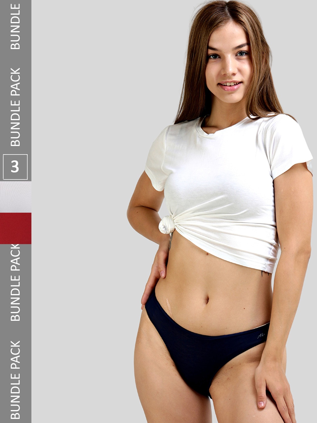 

AshleyandAlvis Women Pack of 3 Anti-Bacterial Anti Odour Modal Bikini Briefs, White