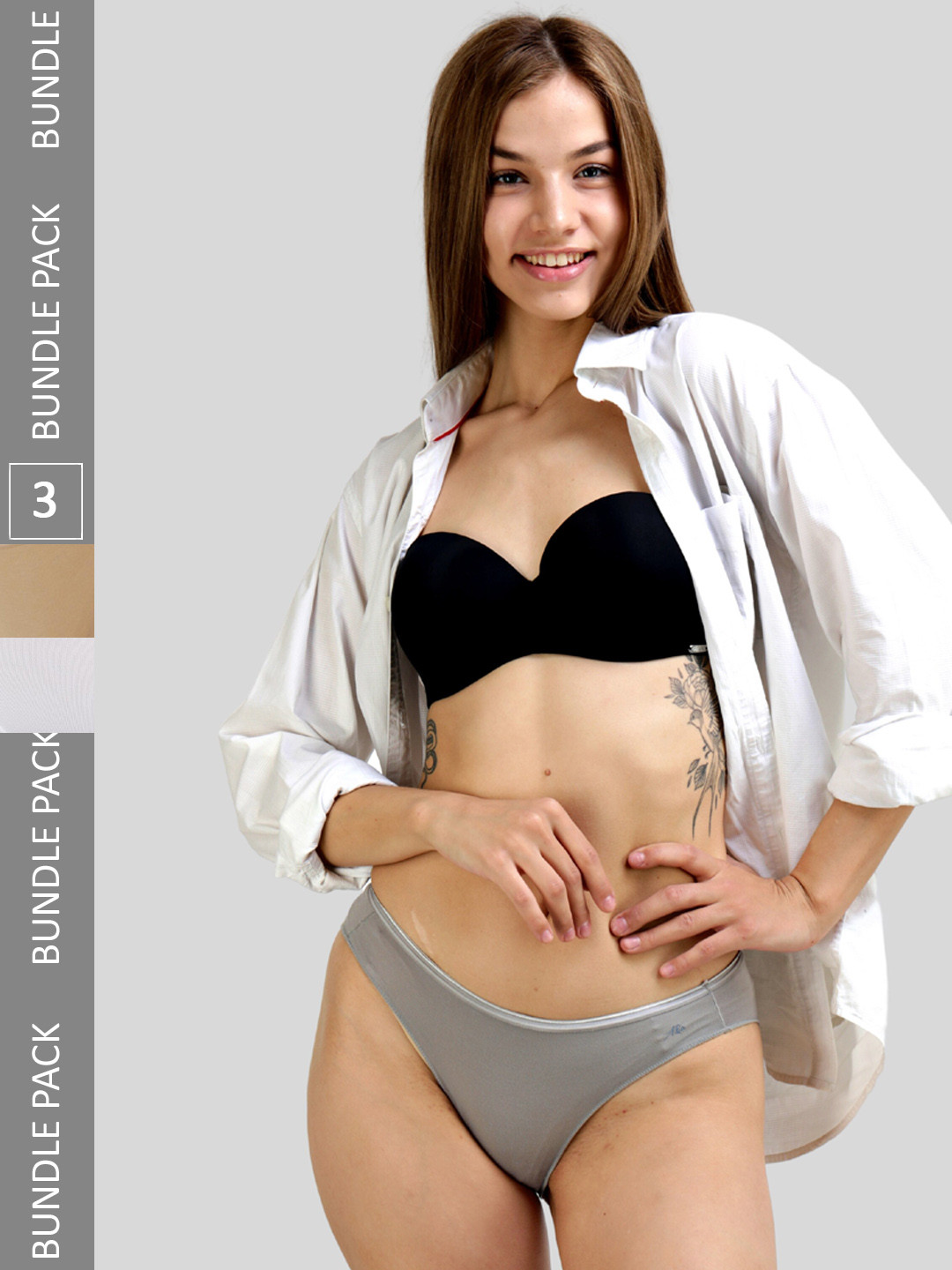

Ashleyandalvis Women Pack of 3 Anti-Bacterial Anti Odour Modal Bikini AA-BIK-SW-MG-AN, White