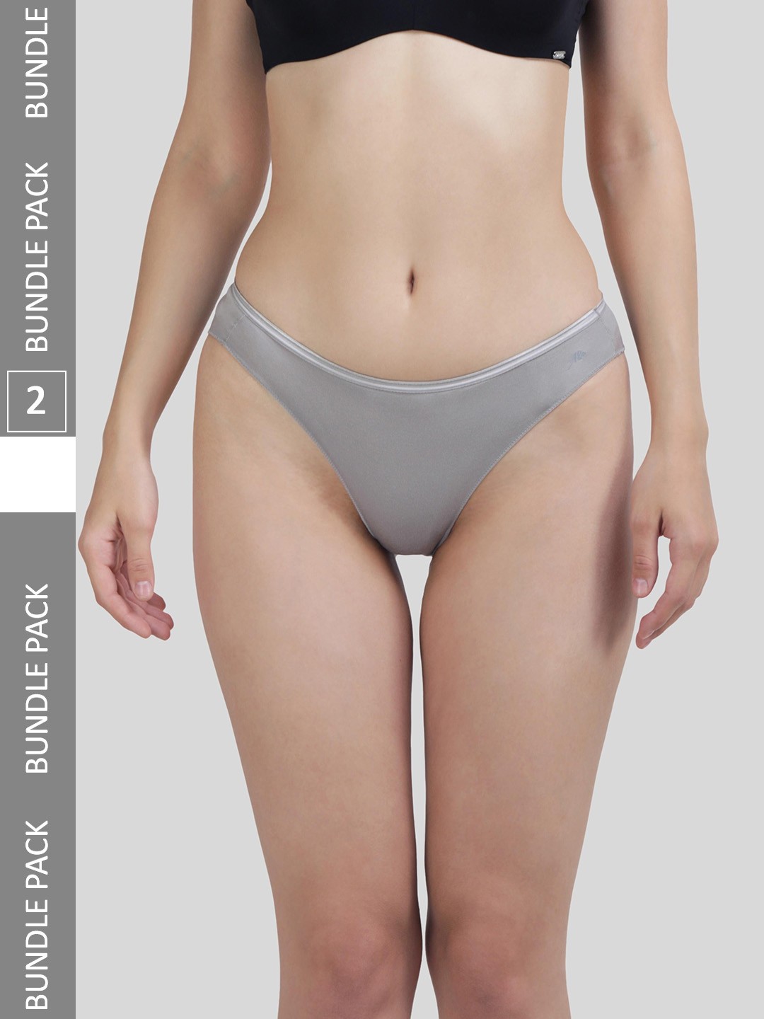 

Ashleyandalvis Women Pack of 2 Anti-Bacterial Anti Odour Modal Bikini AA-BIK-MG-BP, Grey