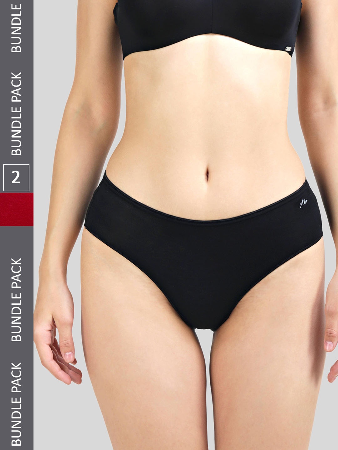 

Ashleyandalvis Women Pack of 2 Anti-Bacterial Modal Hipster AA-HIP-EB-SR, Black