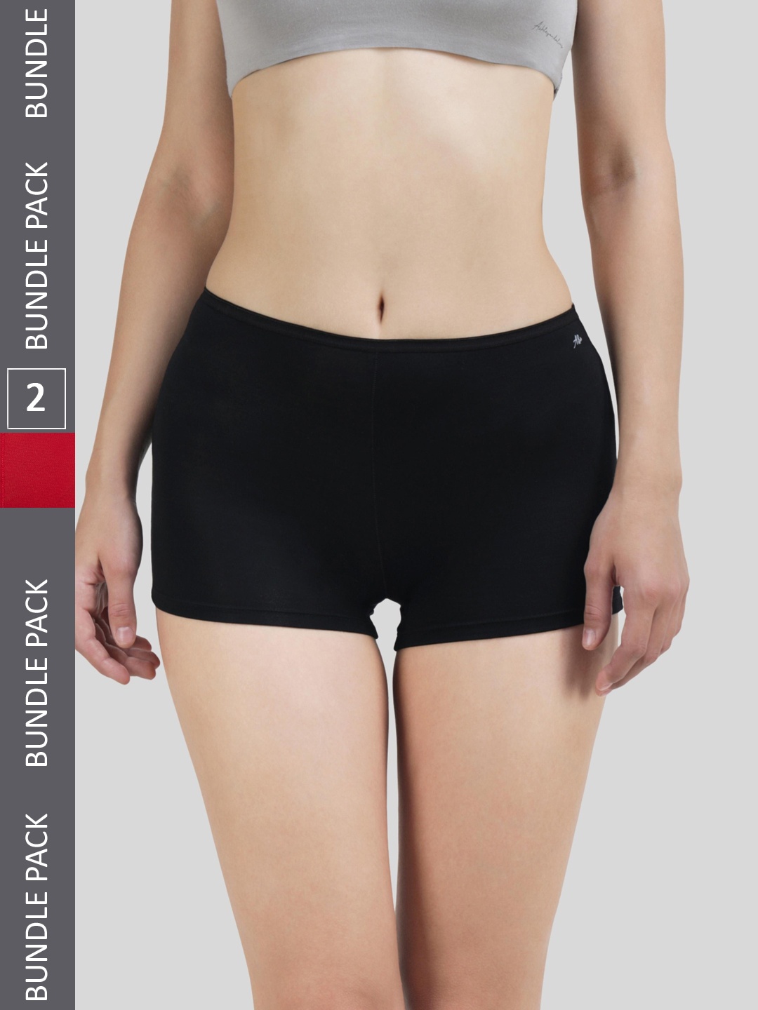

Ashleyandalvis Women Pack of 2 Anti-Bacterial Anti Odour Modal Boyshort AA-BOS-EB-SR, Black
