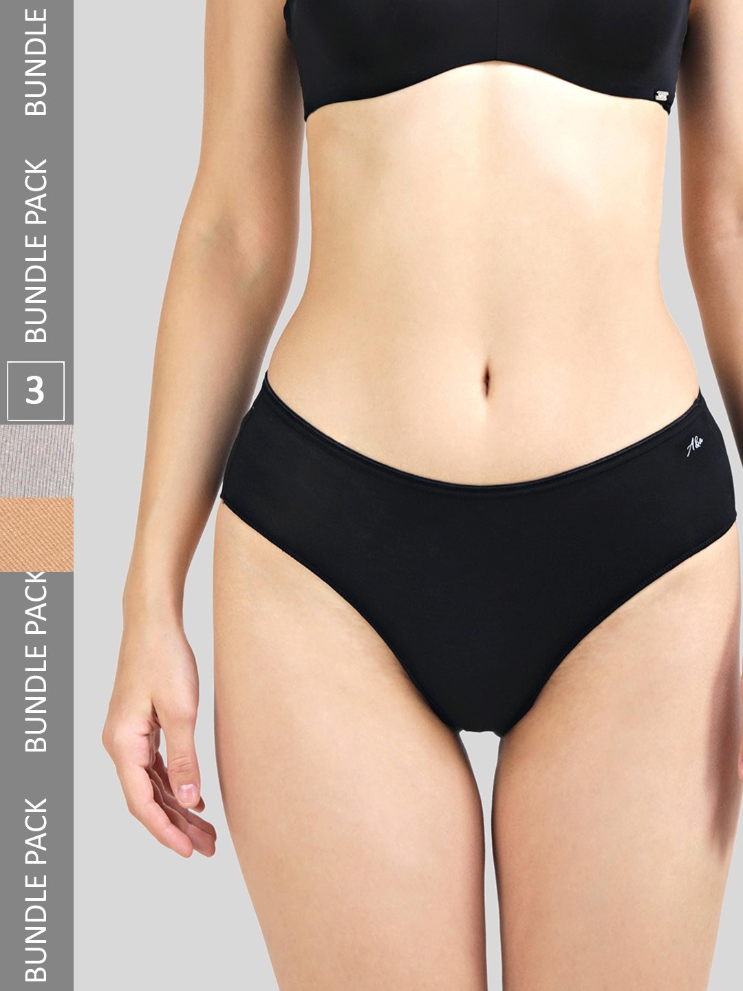 

Ashleyandalvis Women Pack of 3 Anti-Bacterial Anti Odour Modal Hipster AA-HIP-EB-MG-AN, Black
