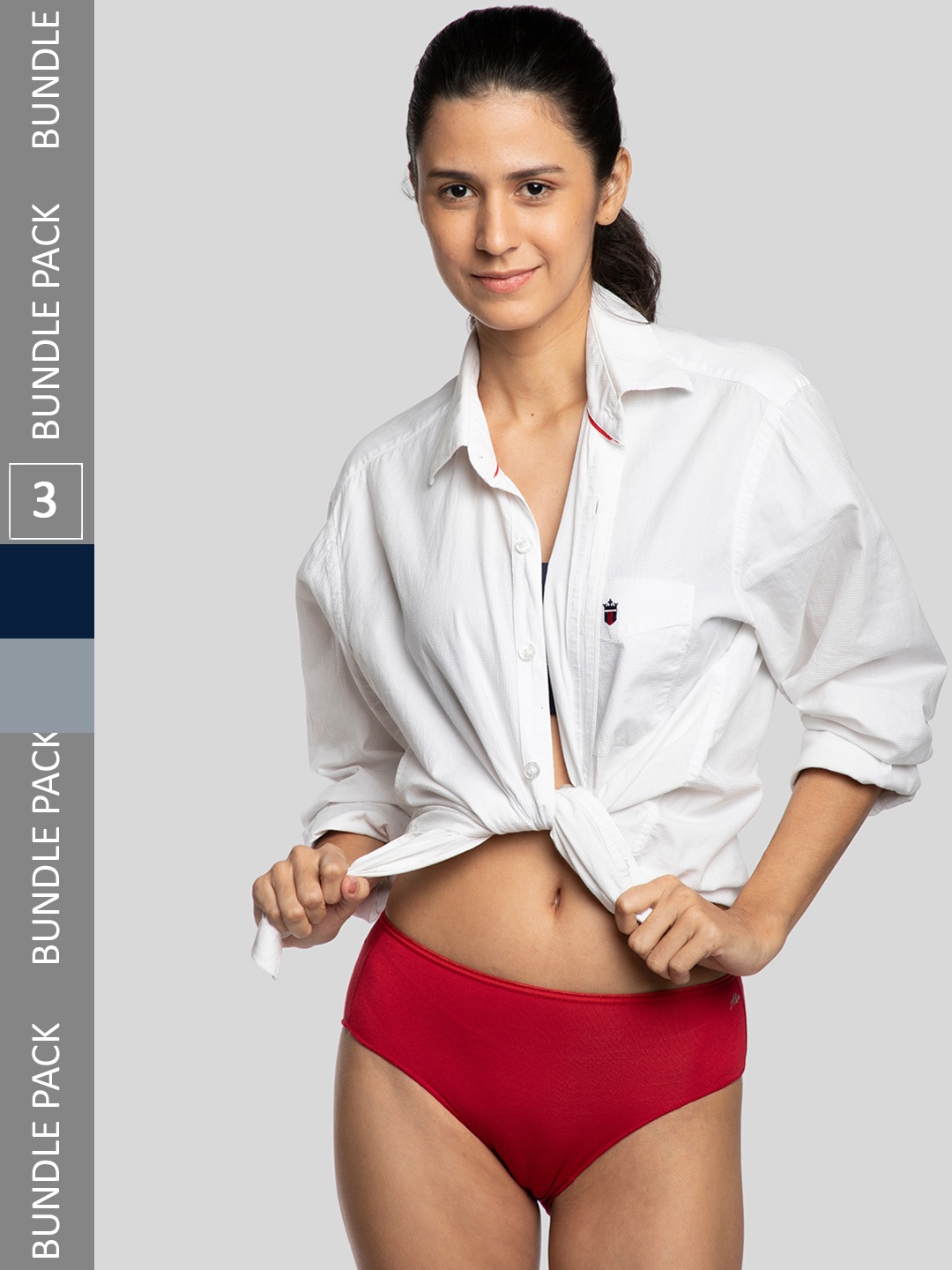 

Ashleyandalvis Women Pack of 3 Anti-Bacterial Anti Odour Modal Hipster AA-HIP-MG-CB-SR, Red