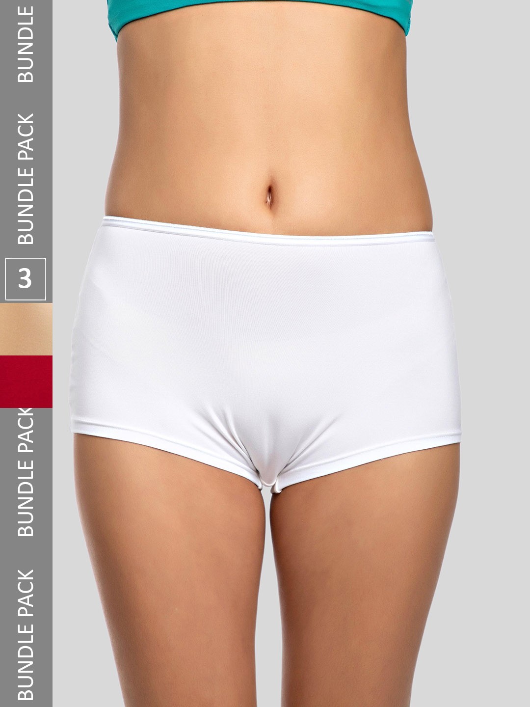 

Ashleyandalvis Women Pack of 3 Anti-Bacterial Anti Odour Modal Boyshort AA-BOS-SW-AN-SR, White