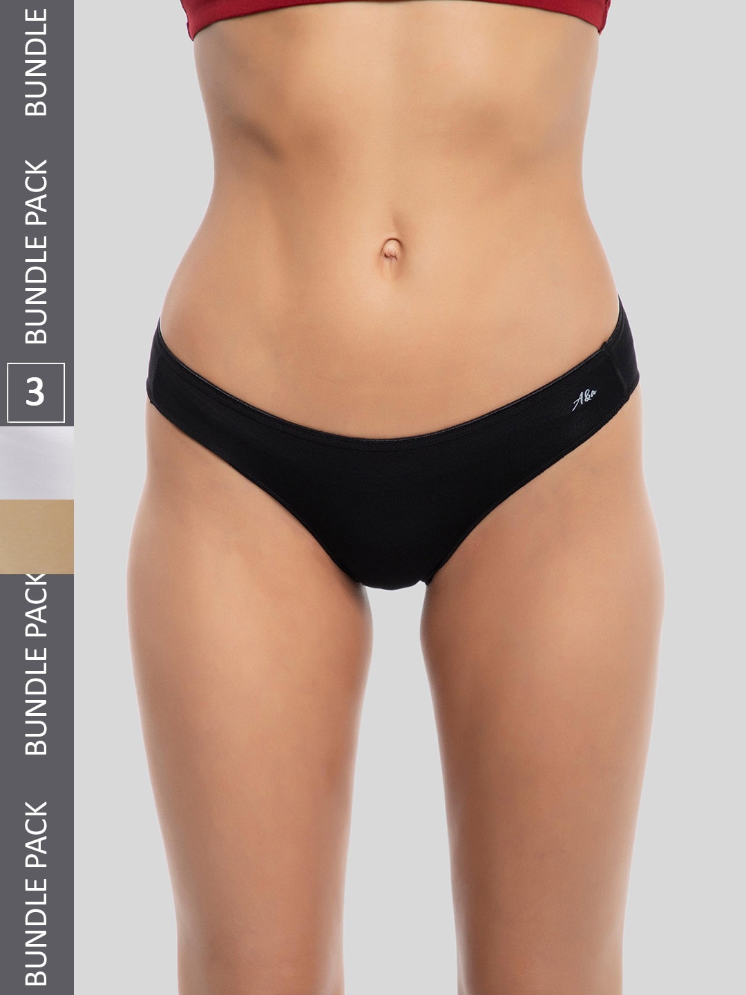 

Ashleyandalvis Women Pack of 3 Anti-Bacterial Anti Odour Modal Bikini AA-BIK-EB-SW-AN, White