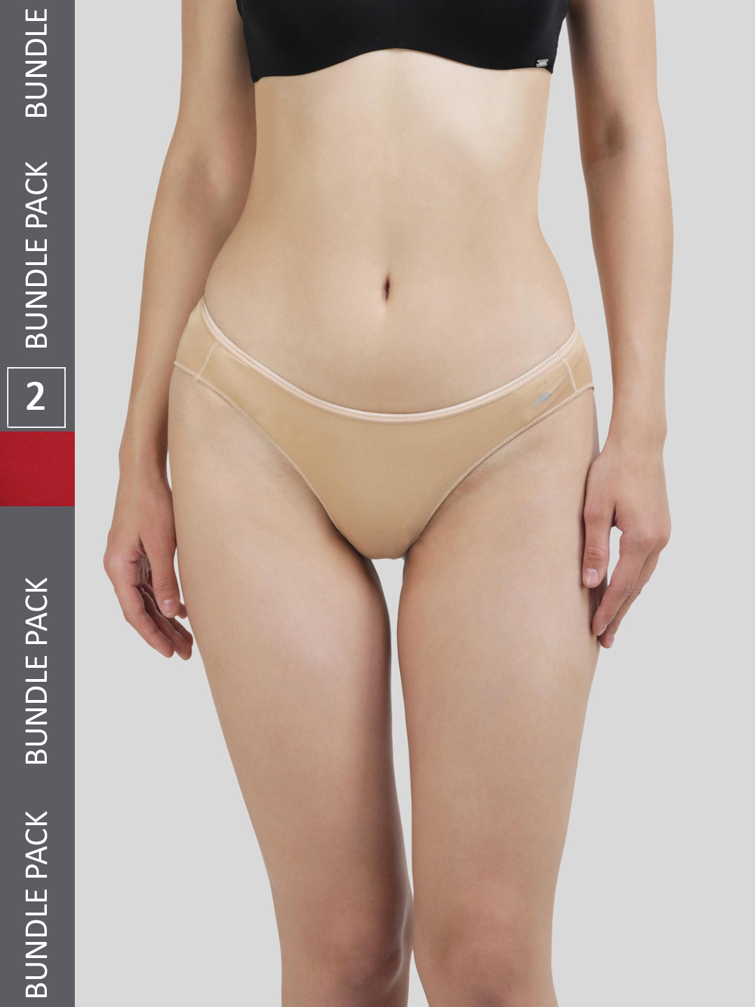 

Ashleyandalvis Women Pack of 2 Anti-Bacterial Anti Odour Modal Bikini AA-BIK-AN-SR, Red