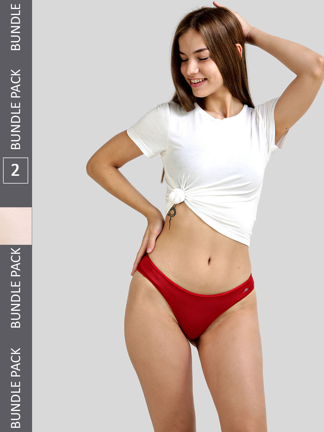 

Ashleyandalvis Women Pack of 2 Anti-Bacterial Anti Odour Modal Bikini AA-BIK-BP-SR, Pink