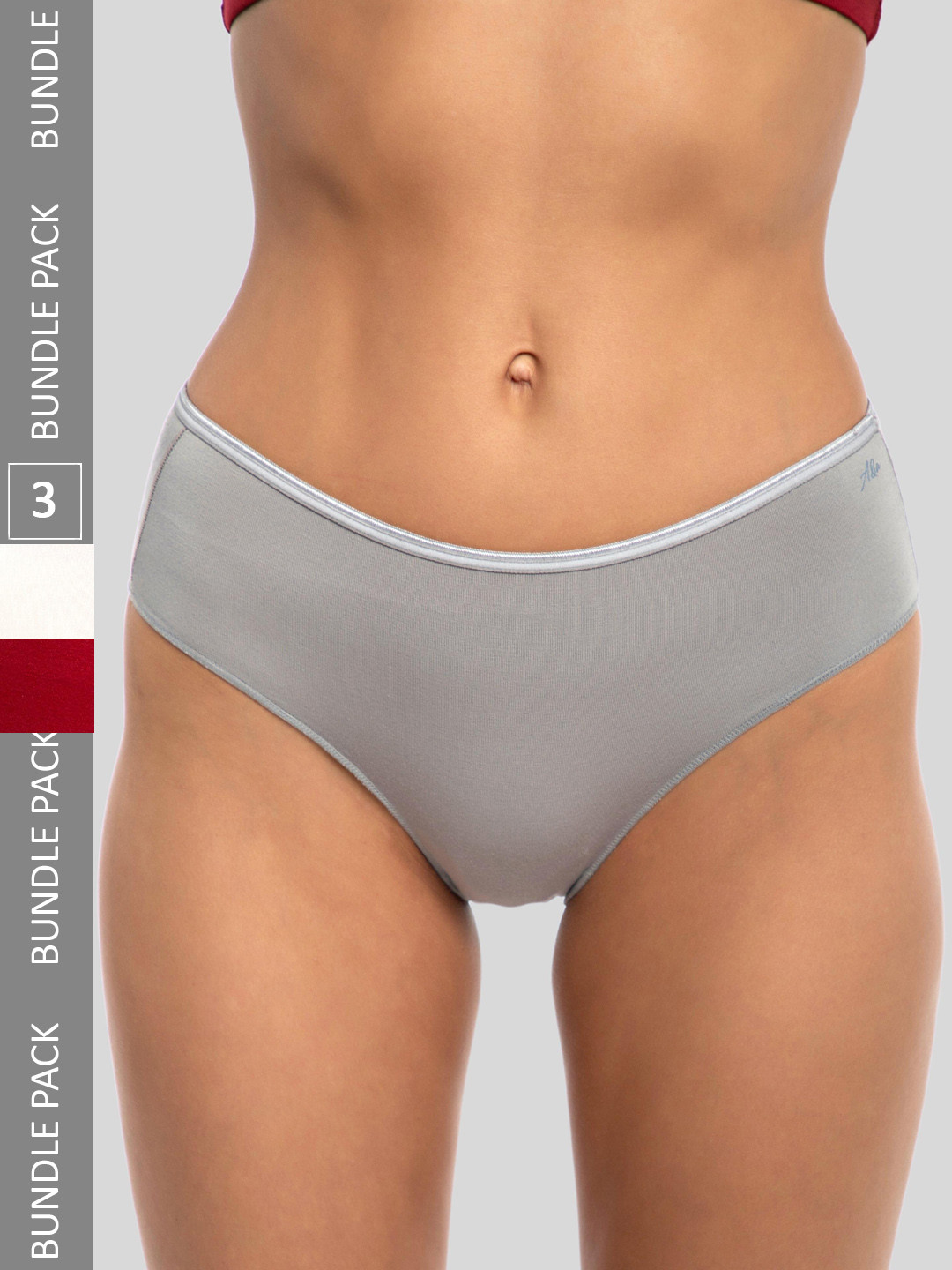 

Ashleyandalvis Women Pack of 3 Anti-Bacterial Anti Odour Modal Hipster AA-HIP-MG-BP-SR, Grey