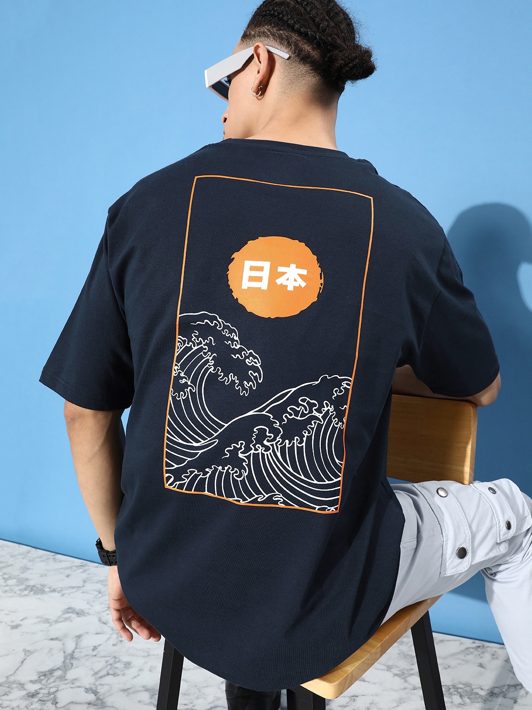 

DILLINGER Pure Cotton Oversized T-shirt, Navy blue