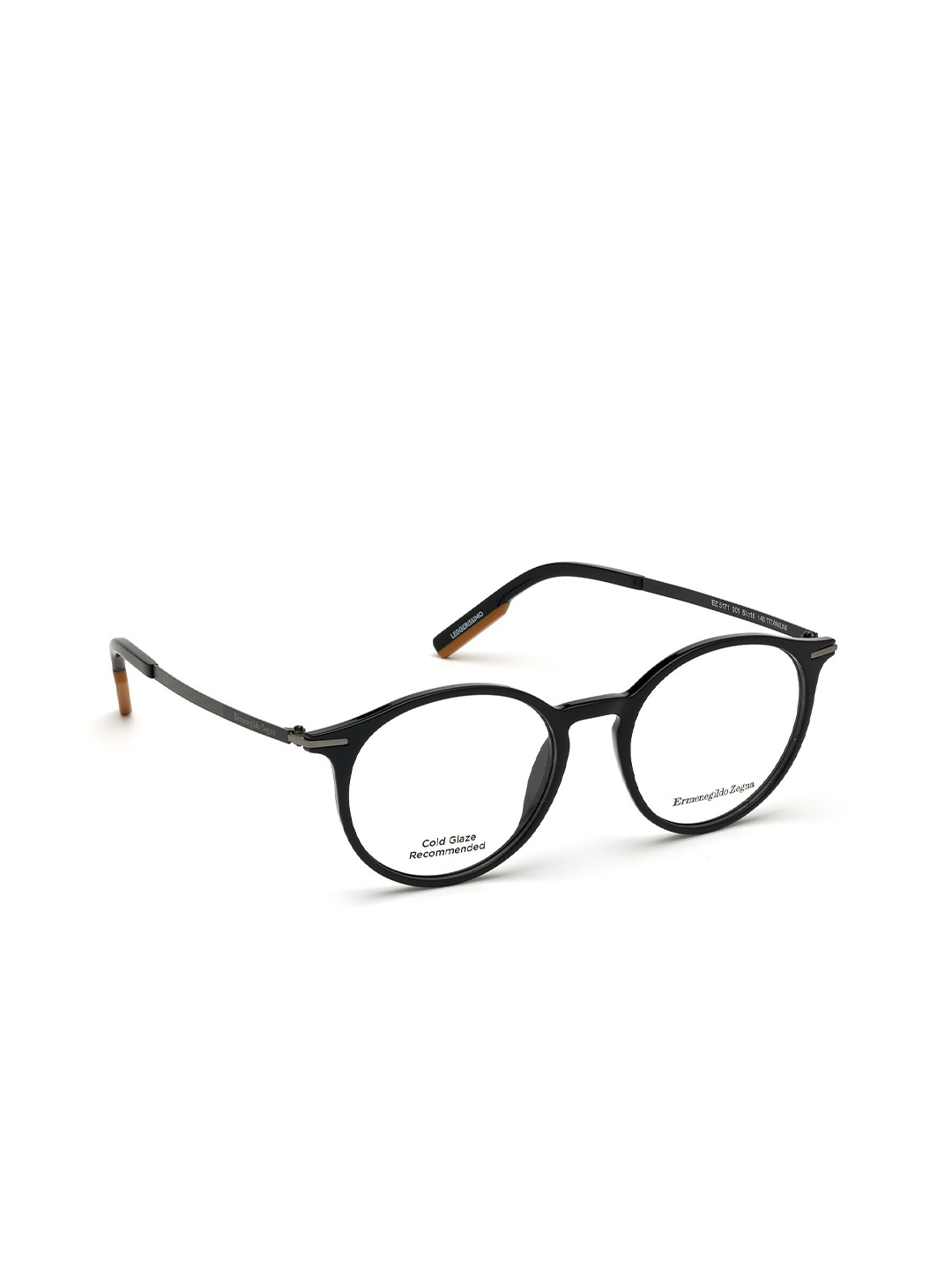 

Ermenegildo Zegna Men Full Rim Round Frames, Black