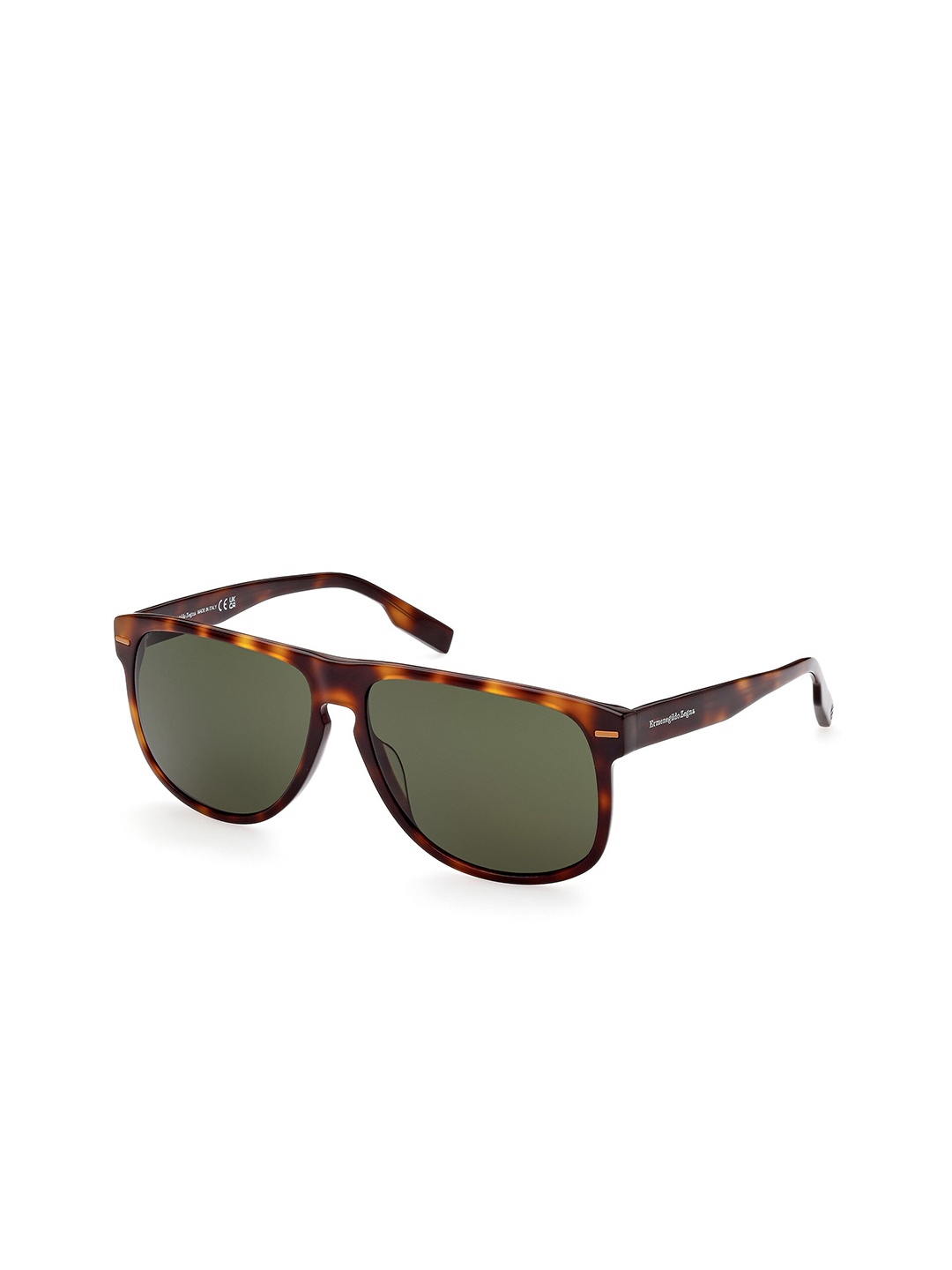 

Ermenegildo Zegna Men Aviator Sunglasses With UV Protected Lens, Green