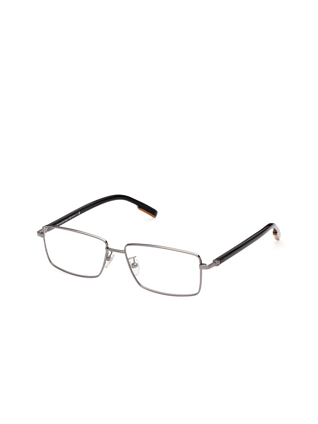 

Ermenegildo Zegna Men Full Rim Acetate Rectangle Frame, Silver