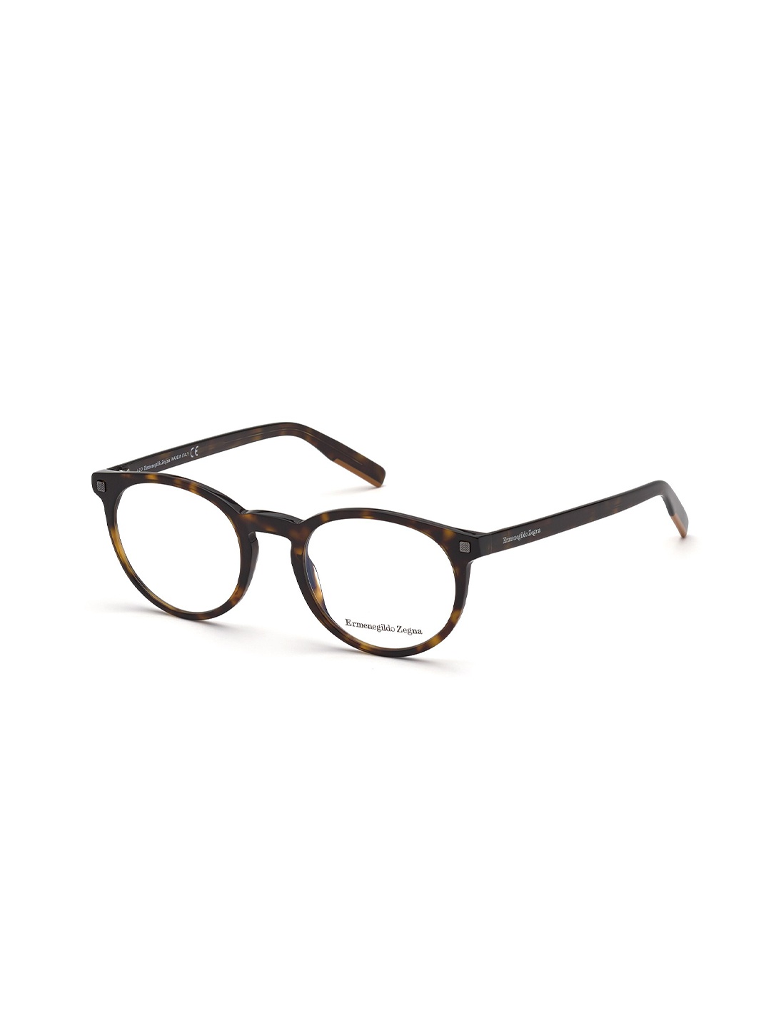 

Ermenegildo Zegna Men Acetate Full Rim Round Frames, Brown