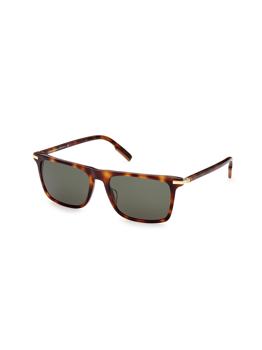 

Ermenegildo Zegna Men Rectangle Sunglasses with UV Protected Lens EZ0204 56 52N, Green