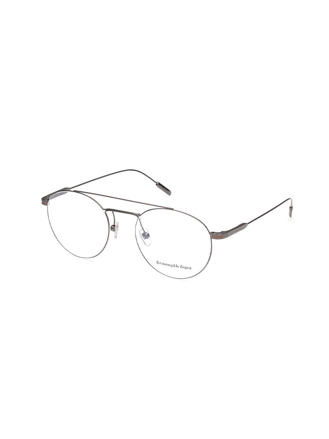 

Ermenegildo Zegna Men Full Rim Metal Aviator Frame, Silver