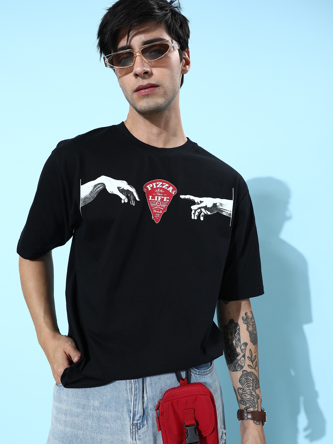 

DILLINGER Graphic Printed Oversized T-shirt, Black